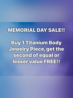Memorial Day Sale Titanium Body Jewelry